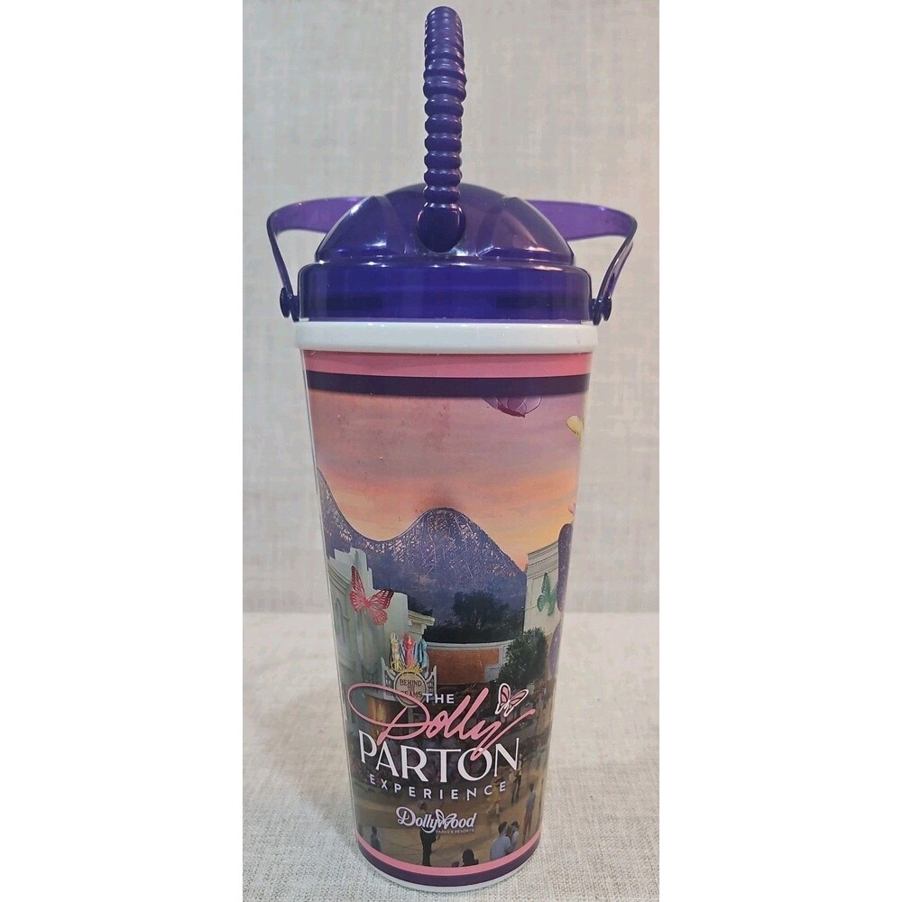 Dollywood Amusement Parks and Resorts 24 oz Souvenir Whirley Cup w/ Lid & Straw